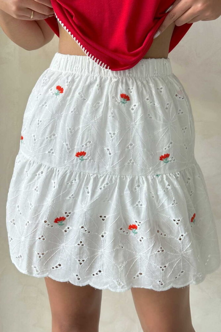 Floral Embroidered Above Knee Wholesale Skirt - Brand: Topshow - Women & Kids, Baby Clothes Wholesale - TheBS Women