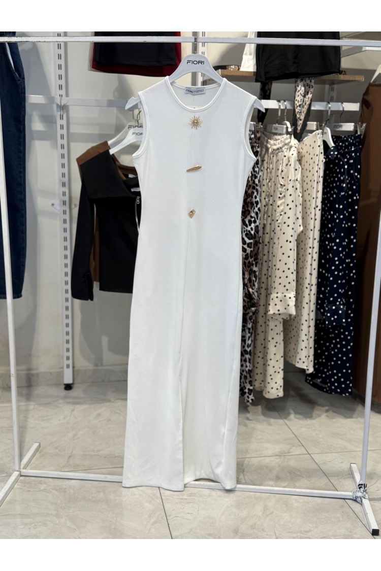 Draped Sun Accessory Zero Sleeve Side Slit Dress - Brand: Fiori - Women & Kids, Baby Clothes Wholesale - TheBS Women