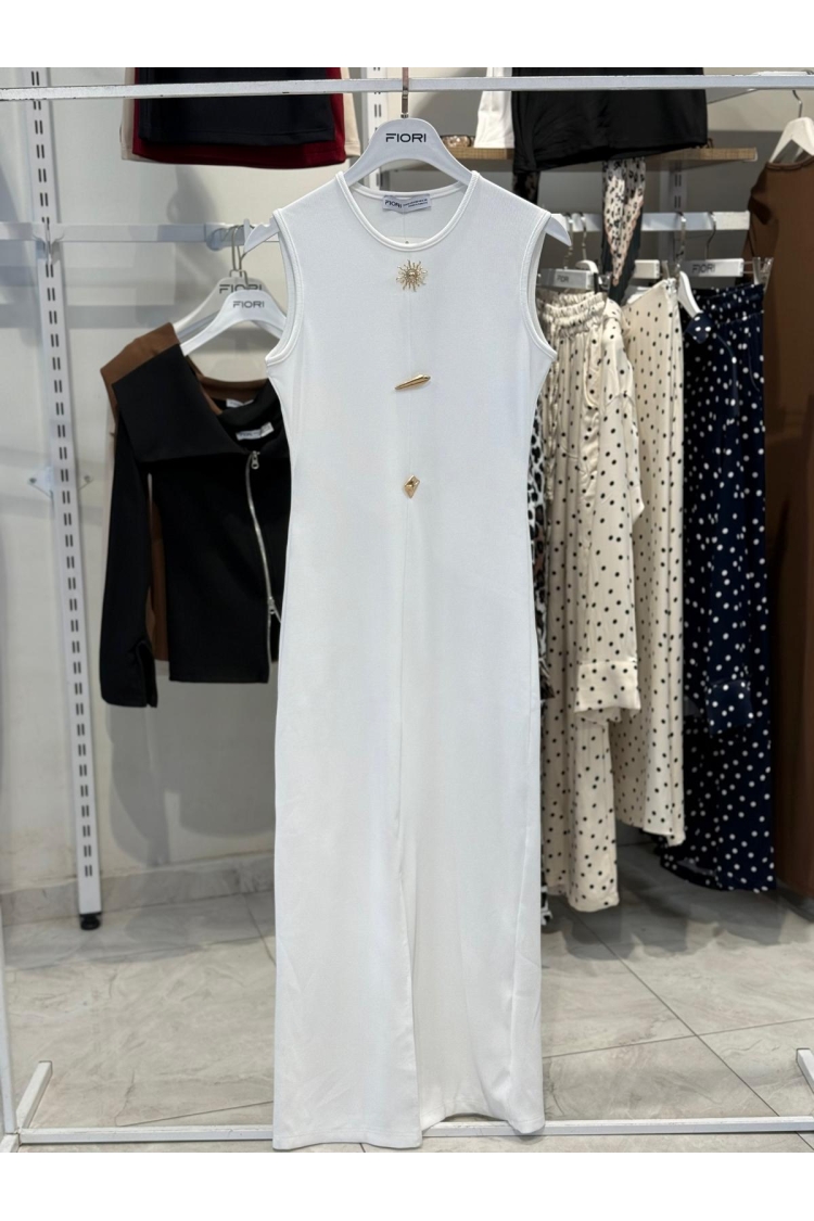 Draped Sun Accessory Zero Sleeve Side Slit Dress - Brand: Fiori - Women & Kids, Baby Clothes Wholesale - TheBS Women