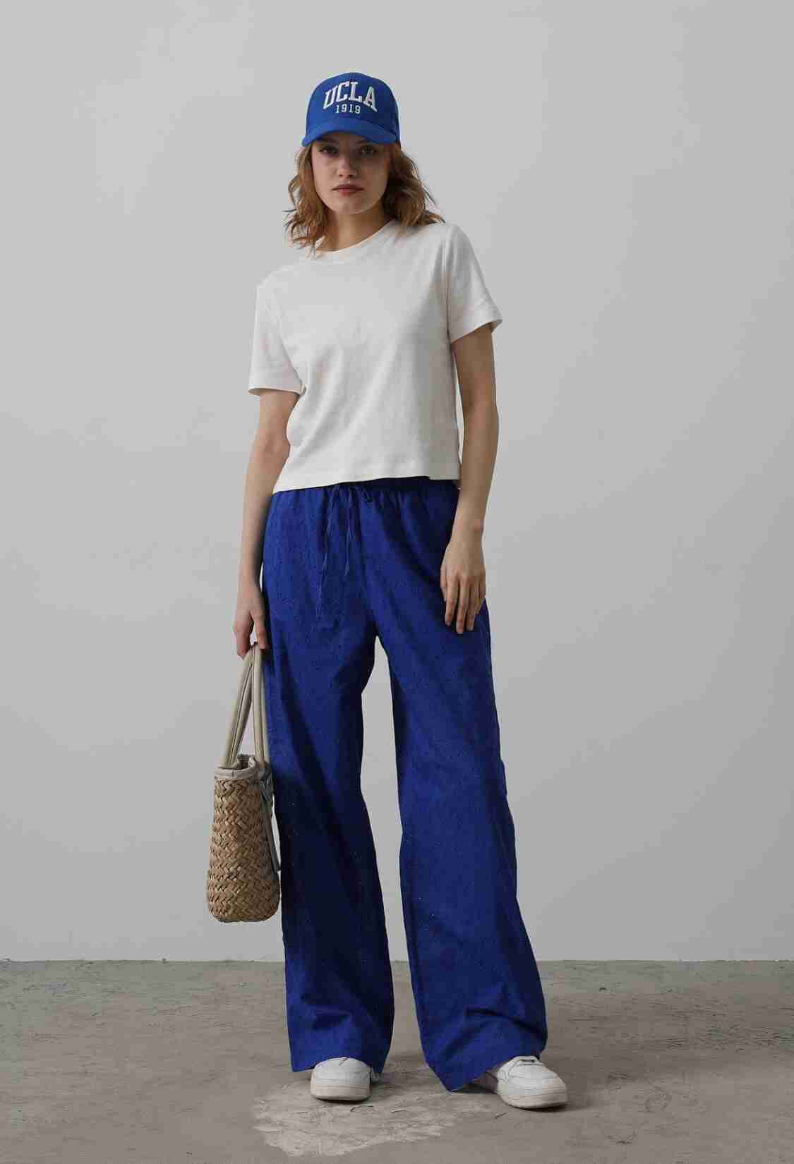 Tie Waist Embroidered Pants - Saks - Brand: Reyon - Women & Kids, Baby Clothes Wholesale - TheBS Women