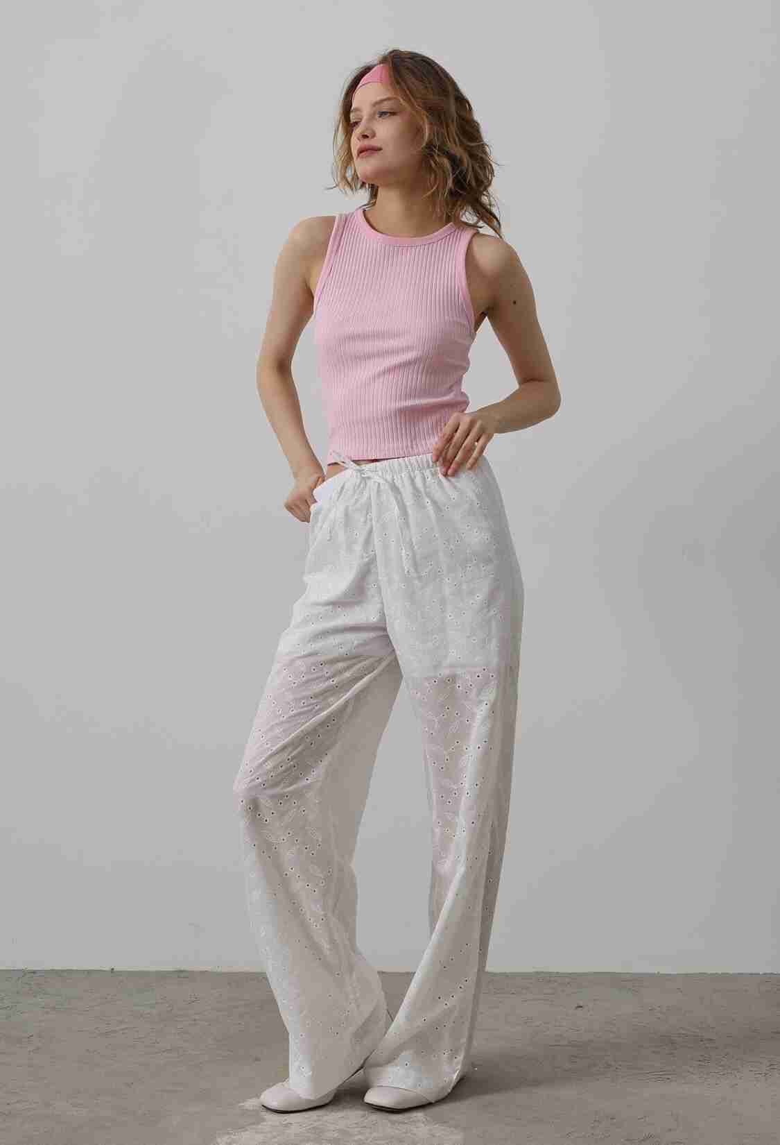 Tie Waist Embroidered Pants - Brand: Reyon - Women & Kids, Baby Clothes Wholesale - TheBS Women