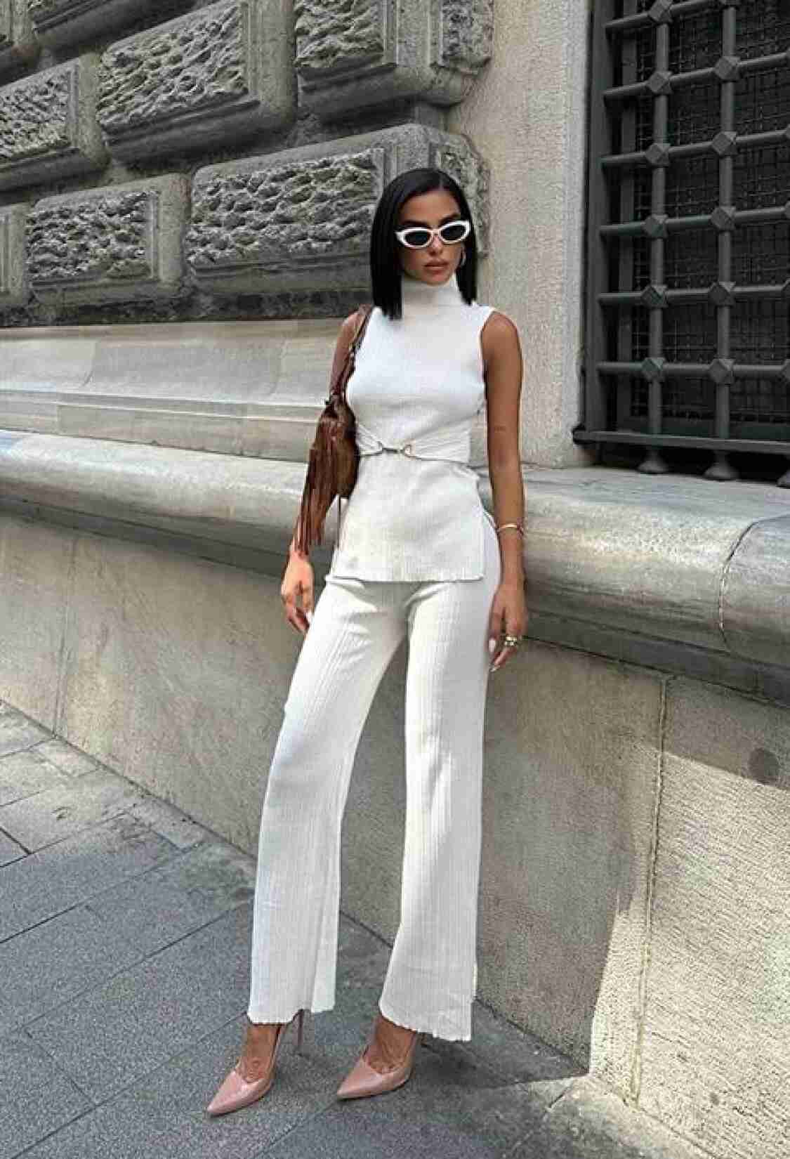 Self Belted Two Piece Suit - Brand: Sobe Istanbul - Women & Kids, Baby Clothes Wholesale - TheBS Women
