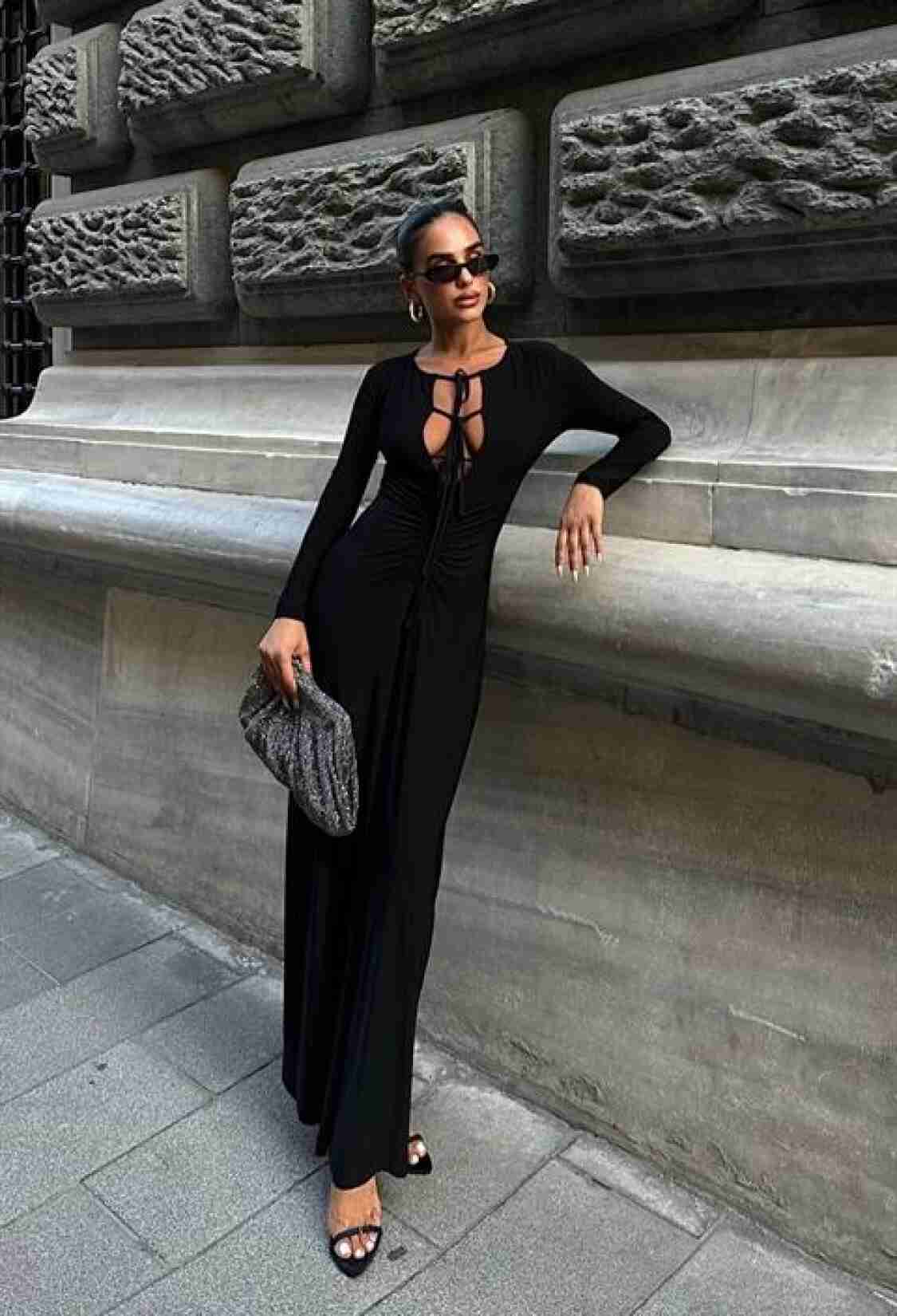 Long Low Cut Dress - Brand: Sobe Istanbul - Women & Kids, Baby Clothes Wholesale - TheBS Women