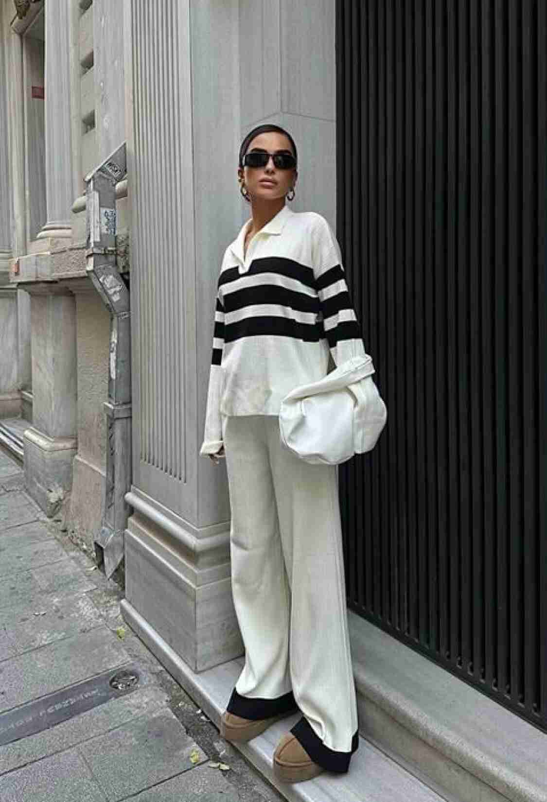 Striped Knitted Trouser Sweater Set - Brand: Sobe Istanbul - Women & Kids, Baby Clothes Wholesale - TheBS Women