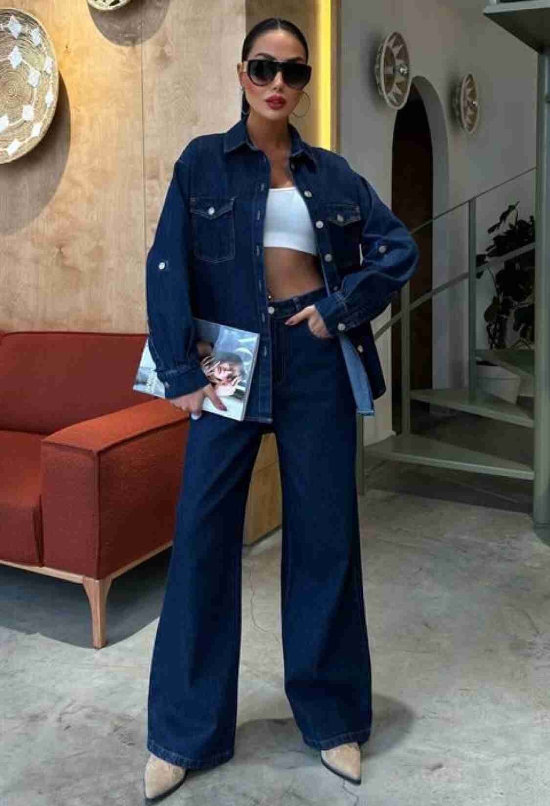 Denim Suit - Dark - Brand: Sobe Istanbul - Women & Kids, Baby Clothes Wholesale - TheBS Women