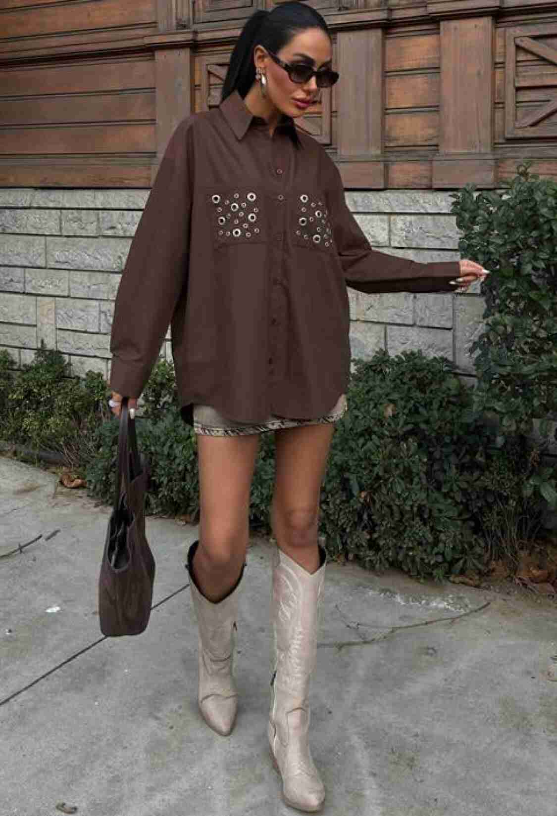 Poplin Shirt With Metal Eyelet Detail - Brand: Sobe Istanbul - Women & Kids, Baby Clothes Wholesale - TheBS Women