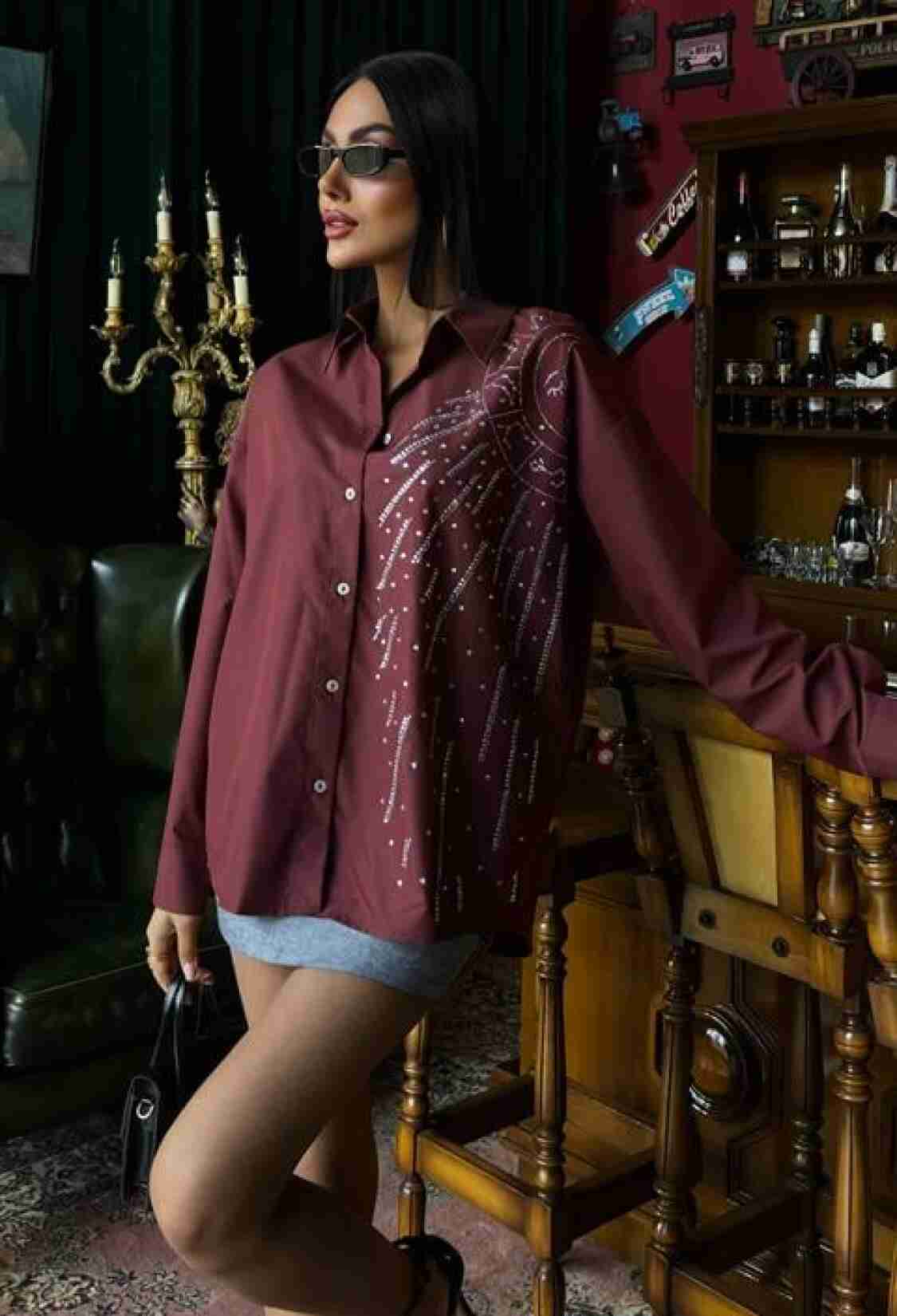Moon Figured Stone Embroidered Poplin Shirt - Brand: Sobe Istanbul - Women & Kids, Baby Clothes Wholesale - TheBS Women