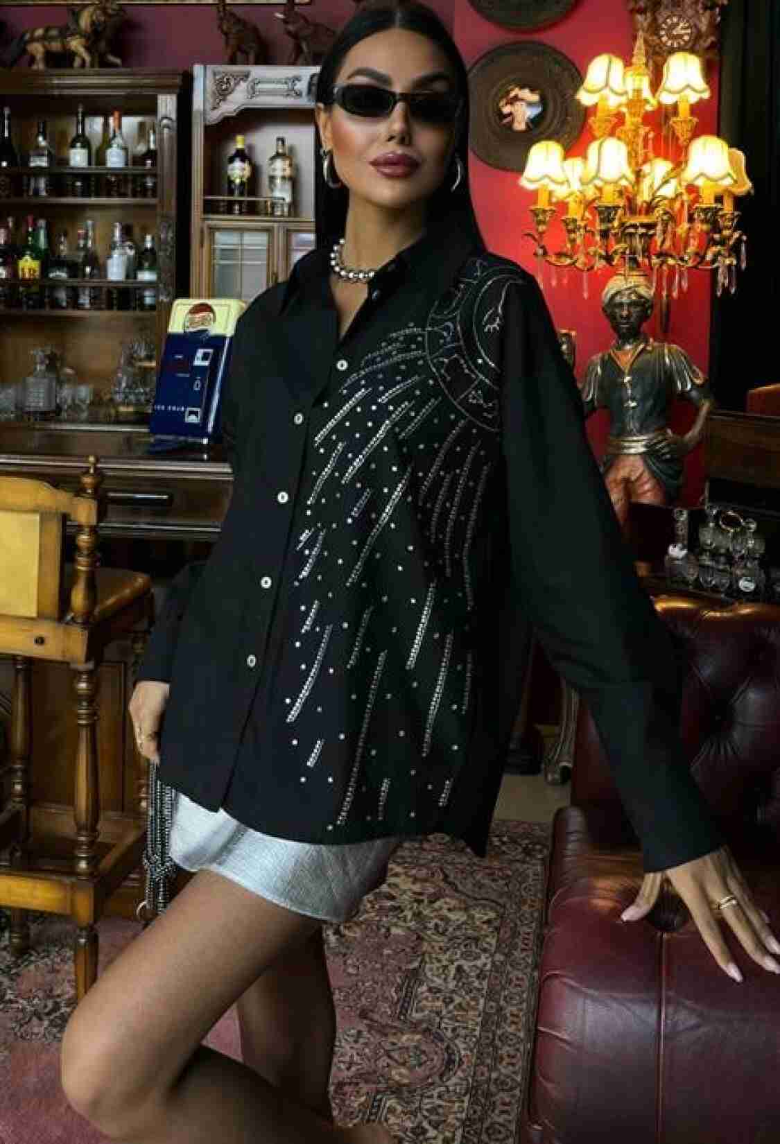 Moon Figured Stone Embroidered Poplin Shirt - Brand: Sobe Istanbul - Women & Kids, Baby Clothes Wholesale - TheBS Women
