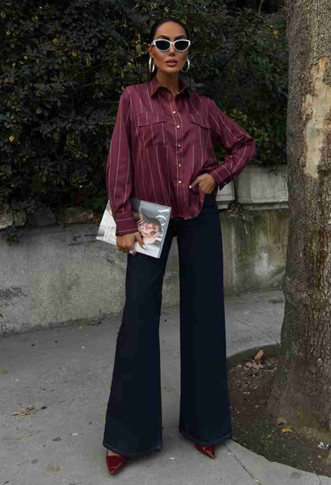 Satin Premium Striped Shirt - Brand: Sobe Istanbul - Women & Kids, Baby Clothes Wholesale - TheBS Women