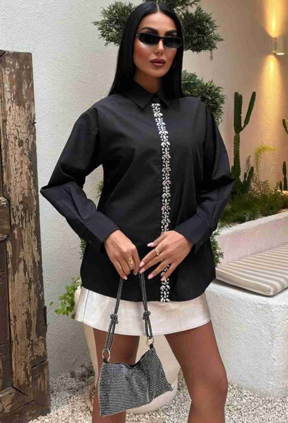 Front Stripe Stone Shirt - Brand: Sobe Istanbul - Women & Kids, Baby Clothes Wholesale - TheBS Women