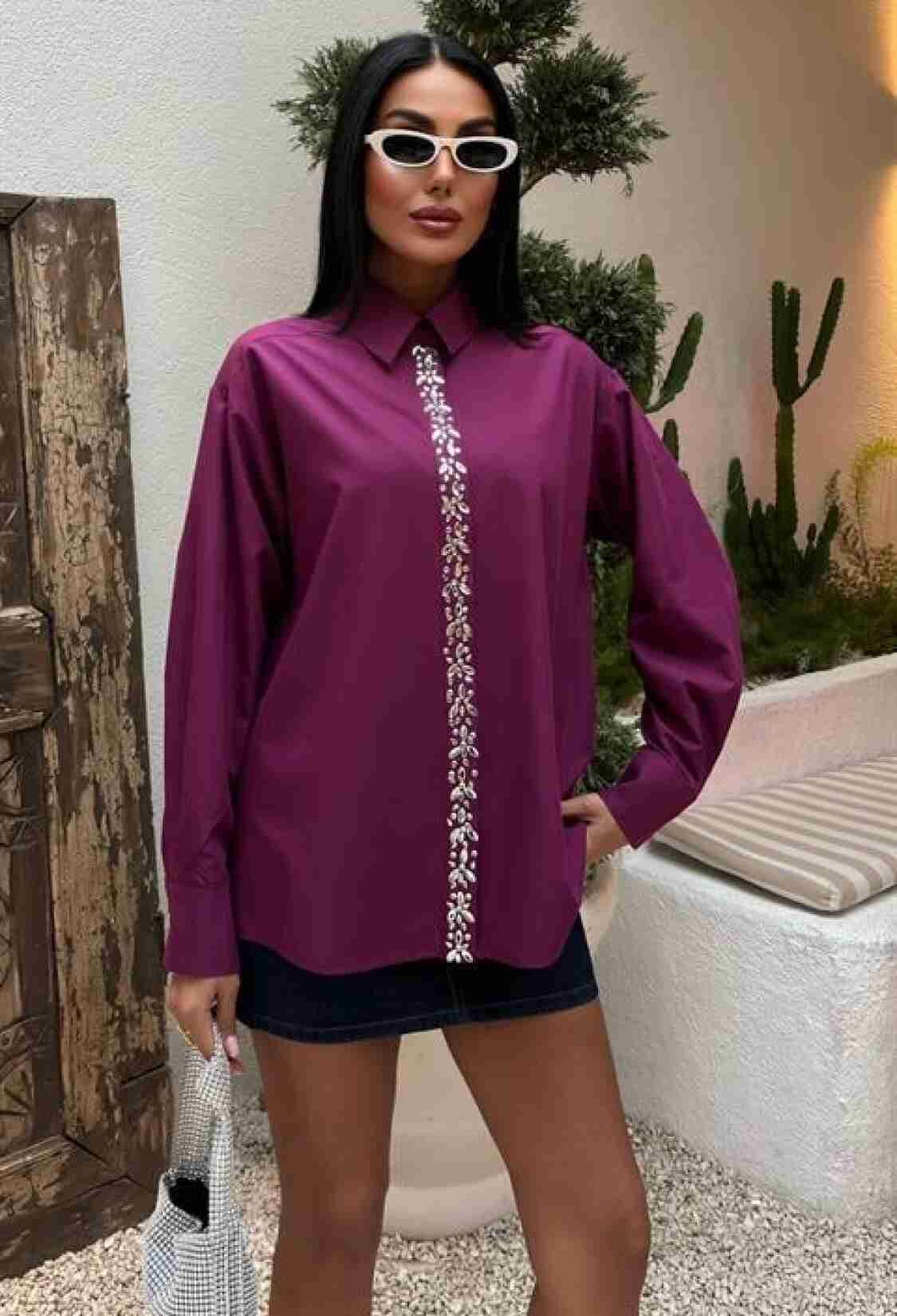 Front Stripe Stone Shirt - Brand: Sobe Istanbul - Women & Kids, Baby Clothes Wholesale - TheBS Women