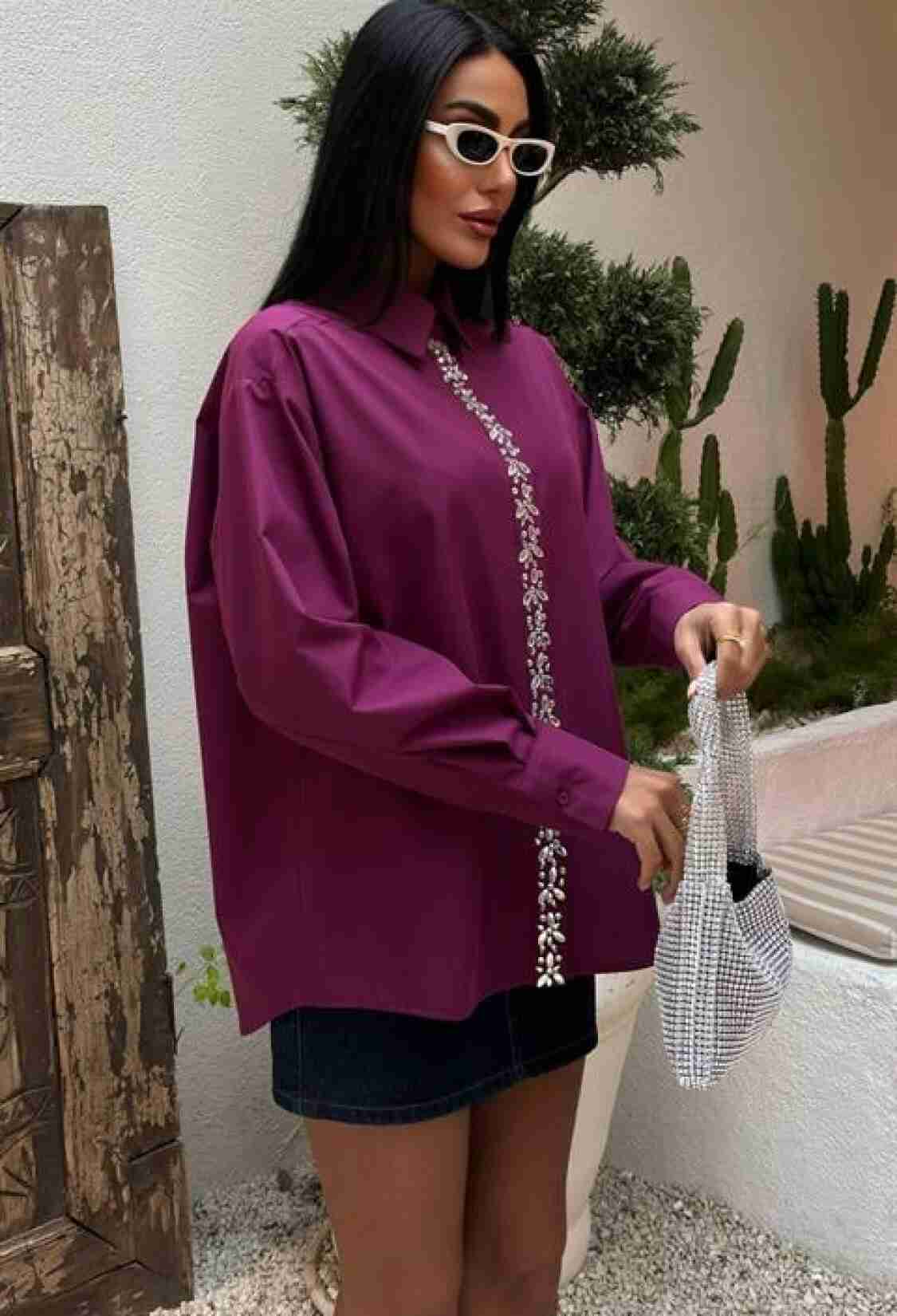 Front Stripe Stone Shirt - Brand: Sobe Istanbul - Women & Kids, Baby Clothes Wholesale - TheBS Women
