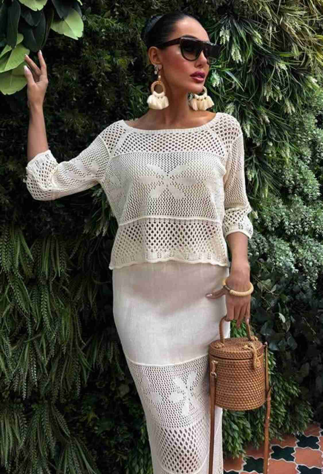 Boat Neck Half Sleeve Openwork Knitwear Set - Brand: Sobe Istanbul - Women & Kids, Baby Clothes Wholesale - TheBS Women