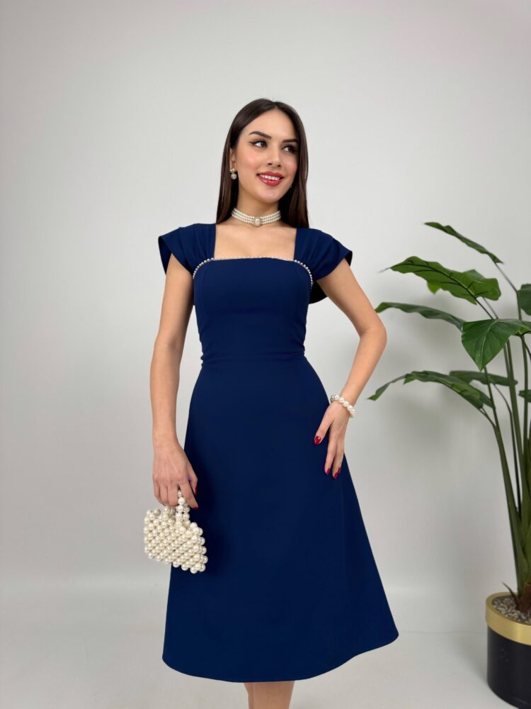 Chest Stripe Pearl Detail Dress - Brand: Miss Janell - Women & Kids, Baby Clothes Wholesale - TheBS Women
