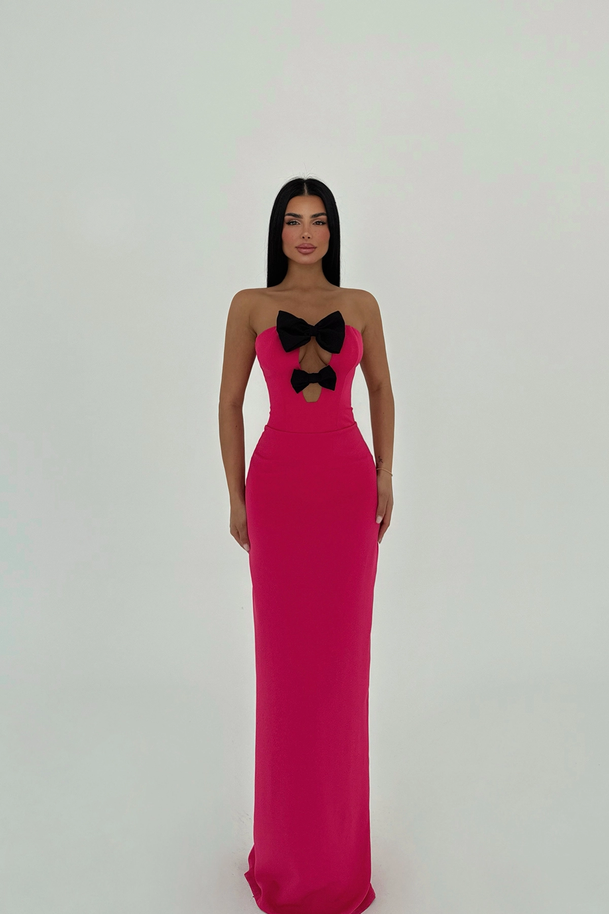 Bow Detail Strapless Dress - Mix Color - Brand: EYYO ATELIER - Women & Kids, Baby Clothes Wholesale - TheBS Women
