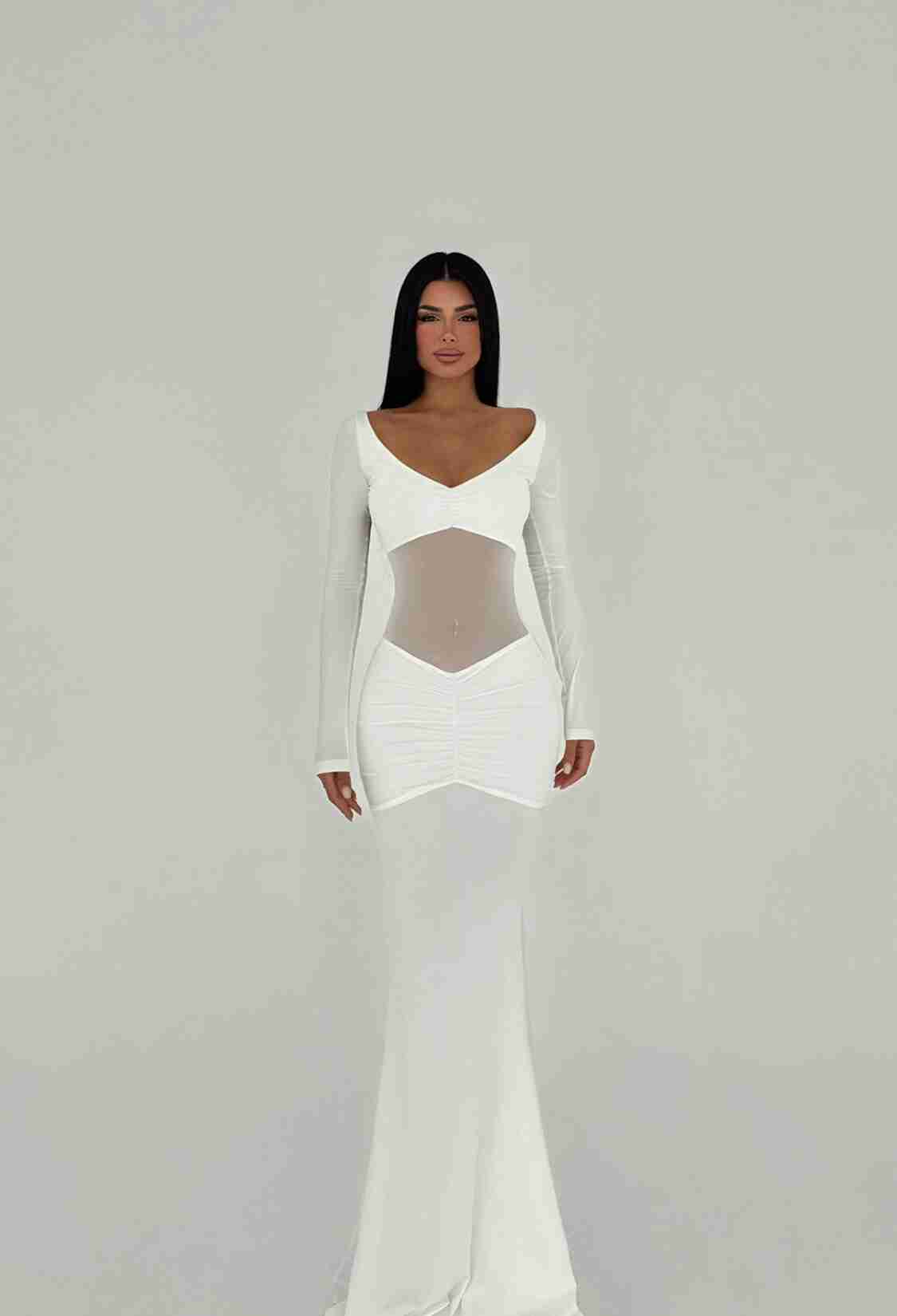 Transparent Front Long Dress - Brand: EYYO ATELIER - Women & Kids, Baby Clothes Wholesale - TheBS Women