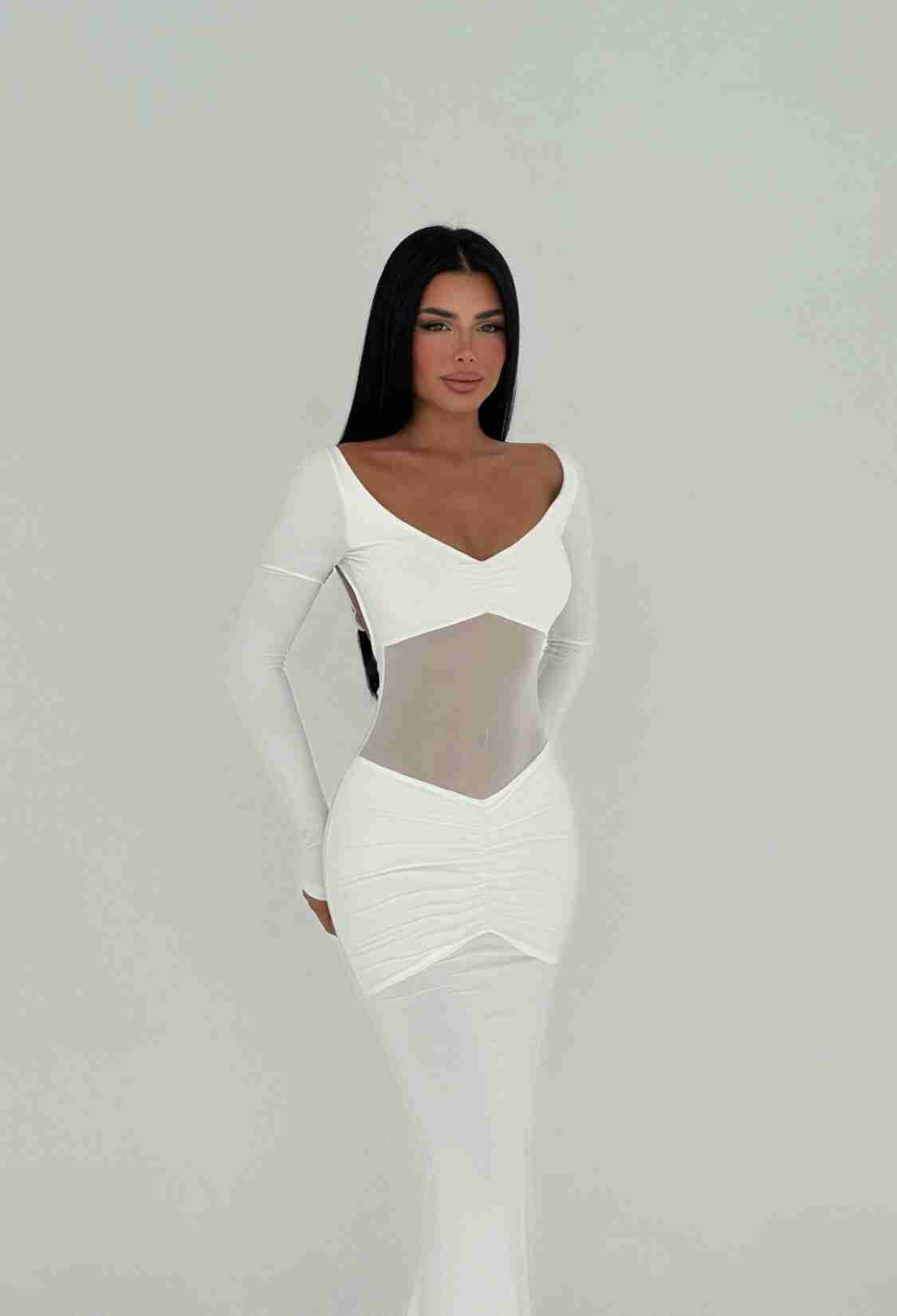 Transparent Front Long Dress - Brand: EYYO ATELIER - Women & Kids, Baby Clothes Wholesale - TheBS Women