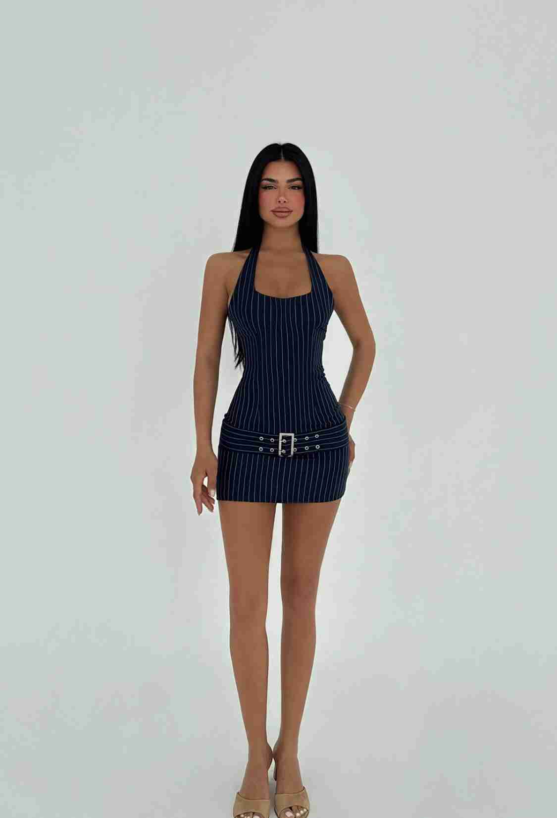 NavyBelt Detail Dress - Brand: EYYO ATELIER - Women & Kids, Baby Clothes Wholesale - TheBS Women