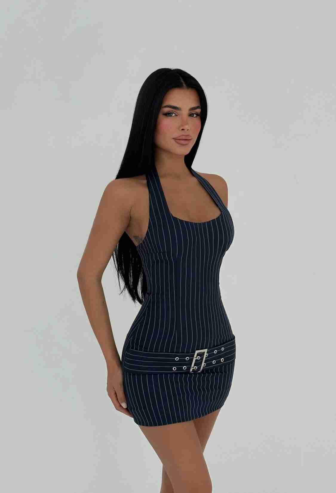 NavyBelt Detail Dress - Brand: EYYO ATELIER - Women & Kids, Baby Clothes Wholesale - TheBS Women