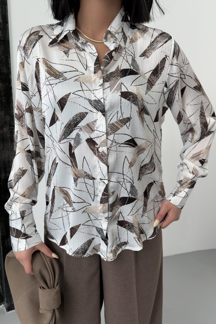 Bamboo Leaf Pattern Shirt - Brand: My Fashion - Women & Kids, Baby Clothes Wholesale - TheBS Women