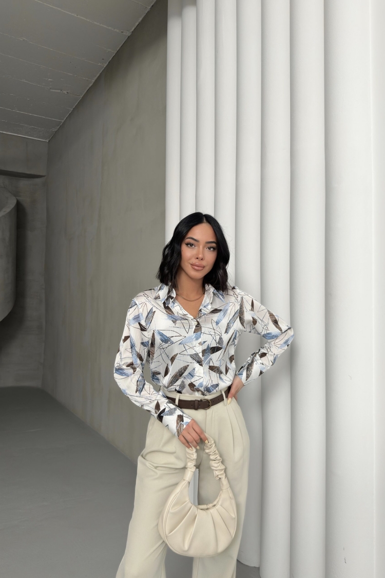 Bamboo Leaf Pattern Shirt - Brand: My Fashion - Women & Kids, Baby Clothes Wholesale - TheBS Women