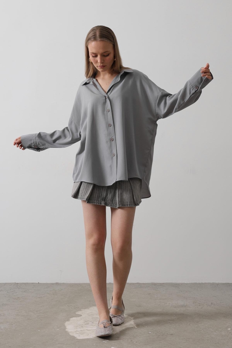 Wide Cuff Detailed Shirt - Brand: Reyon - Women & Kids, Baby Clothes Wholesale - TheBS Women