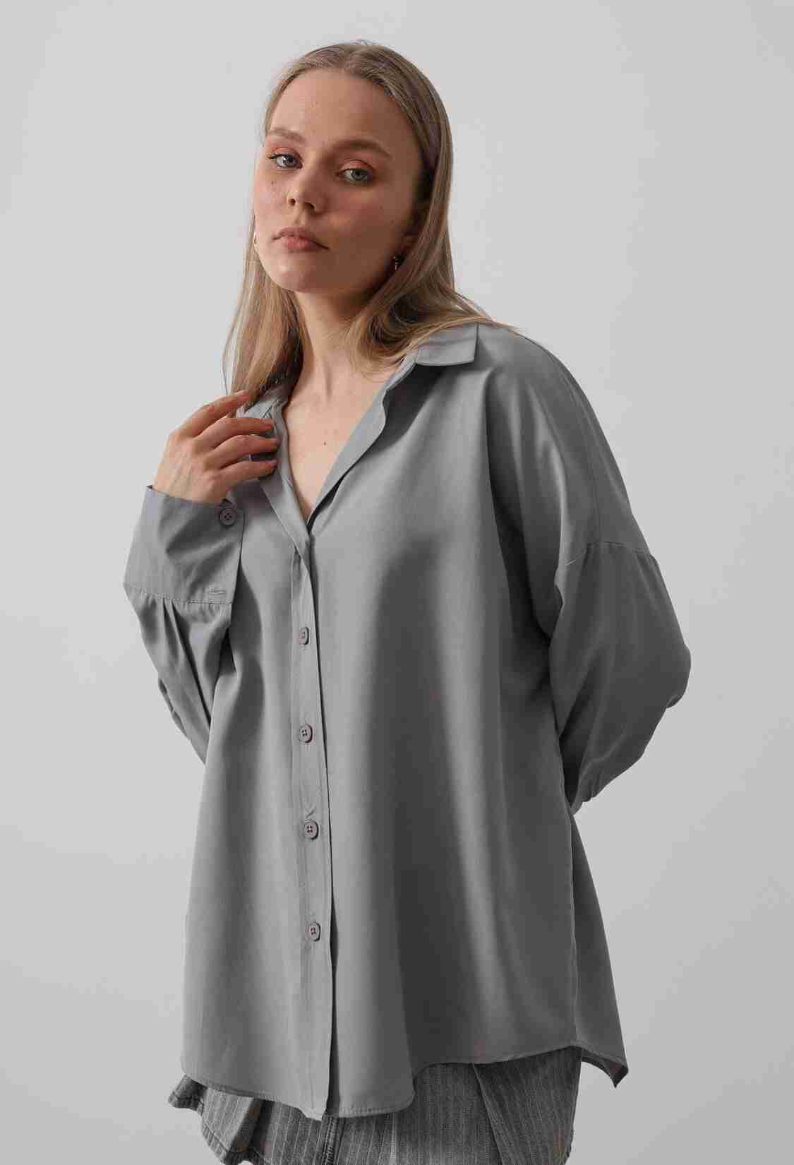 Wide Cuff Detailed Shirt - Brand: Reyon - Women & Kids, Baby Clothes Wholesale - TheBS Women