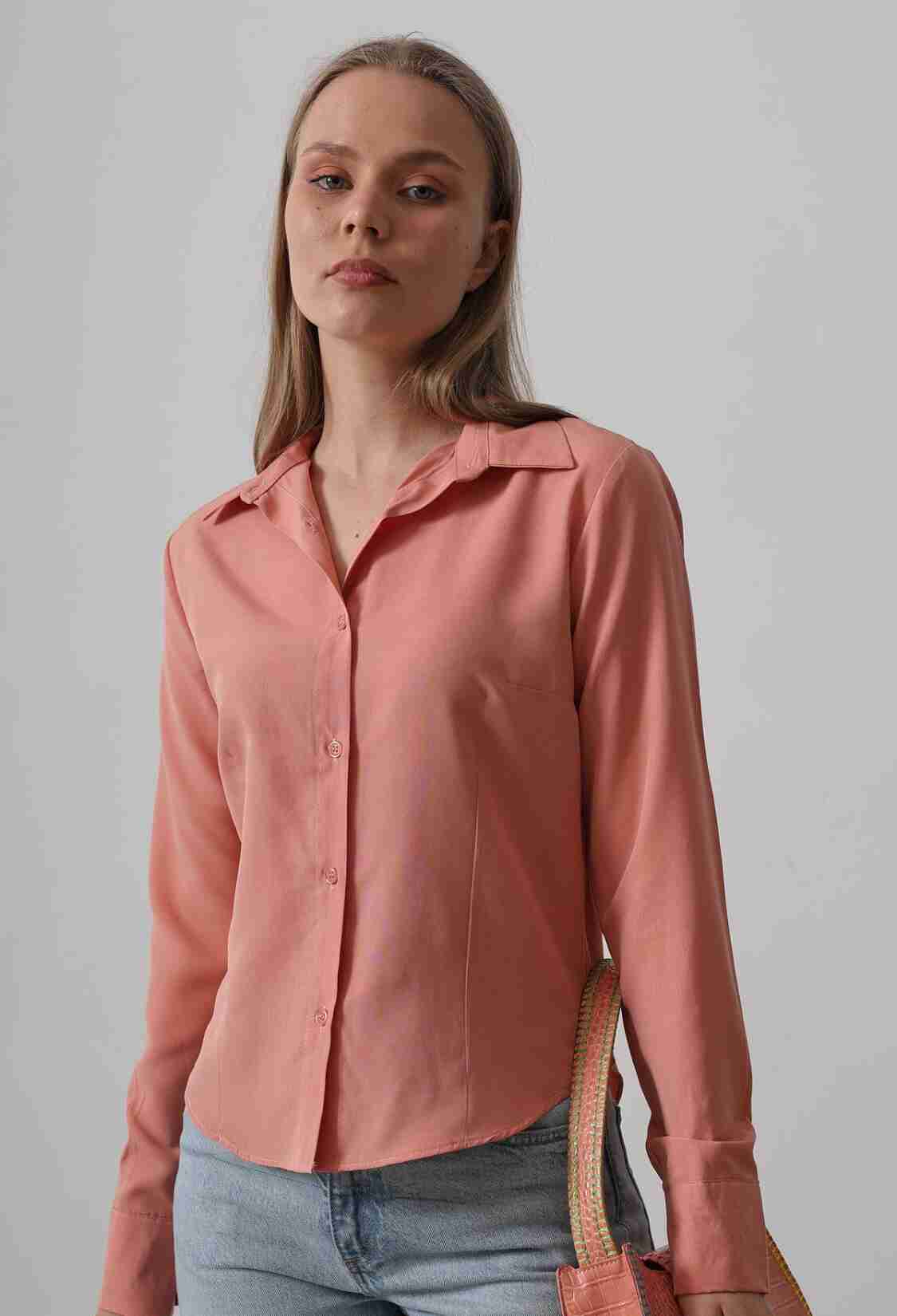 Basic Shirt - Salmon - Brand: Reyon - Women & Kids, Baby Clothes Wholesale - TheBS Women