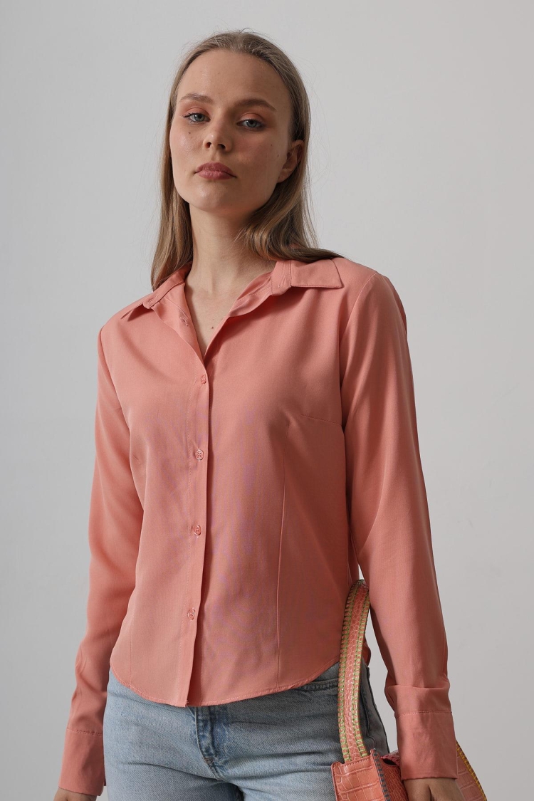 Basic Shirt - Salmon - Brand: Reyon - Women & Kids, Baby Clothes Wholesale - TheBS Women