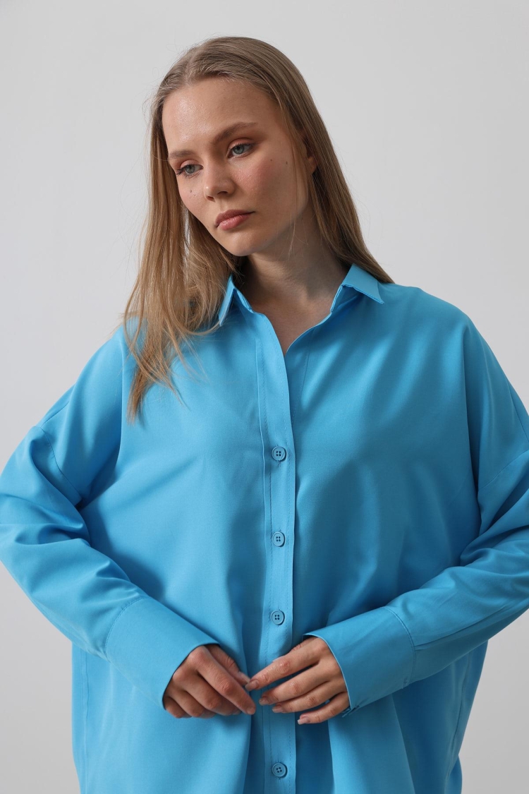 Wide Cuff Detailed Shirt - Brand: Reyon - Women & Kids, Baby Clothes Wholesale - TheBS Women