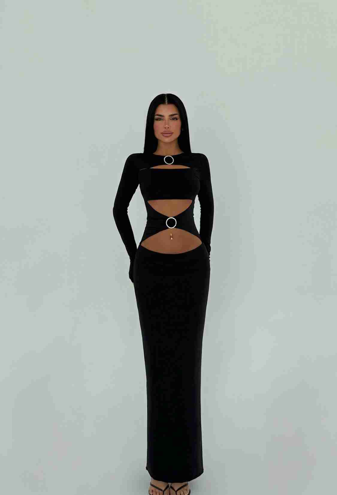 Ring Detail Long Dress - Brand: EYYO ATELIER - Women & Kids, Baby Clothes Wholesale - TheBS Women