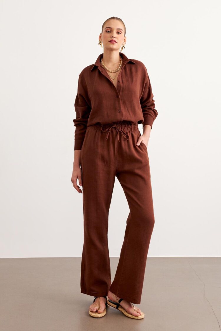 Women's Long Sleeve Oversize Mueslin Shirt - Brand: Levure - Women & Kids, Baby Clothes Wholesale - TheBS Women