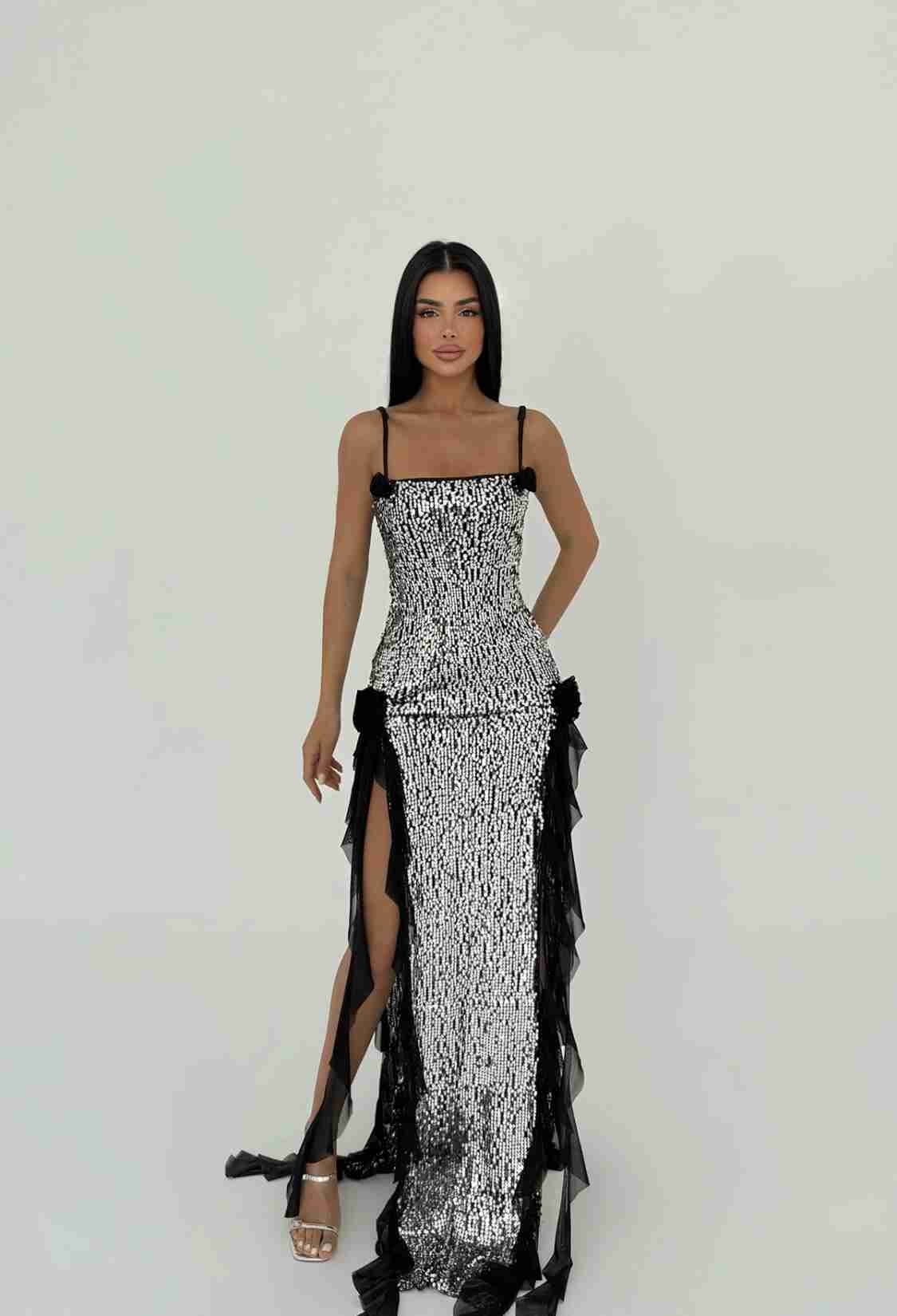 Paxton Sequined Long Slit Dress - Brand: EYYO ATELIER - Women & Kids, Baby Clothes Wholesale - TheBS Women