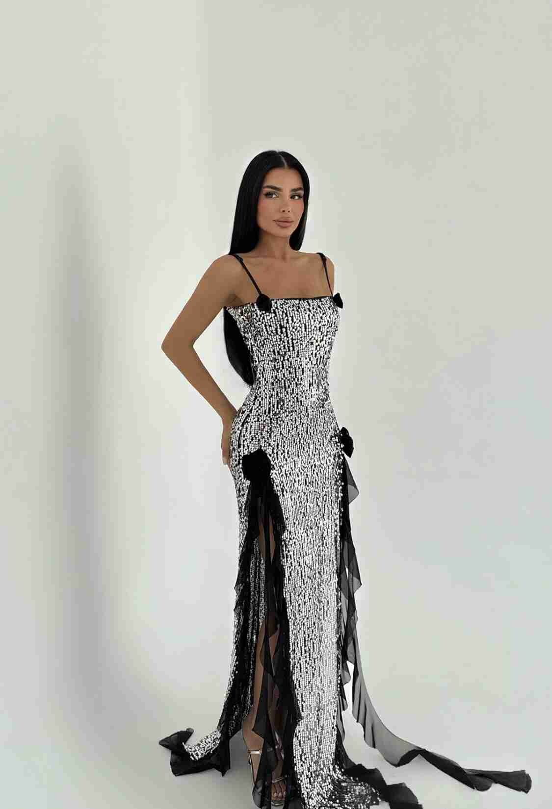 Paxton Sequined Long Slit Dress - Brand: EYYO ATELIER - Women & Kids, Baby Clothes Wholesale - TheBS Women