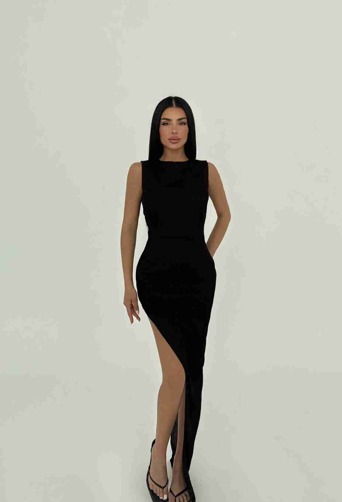 Deep Slit Long Dress - Brand: EYYO ATELIER - Women & Kids, Baby Clothes Wholesale - TheBS Women
