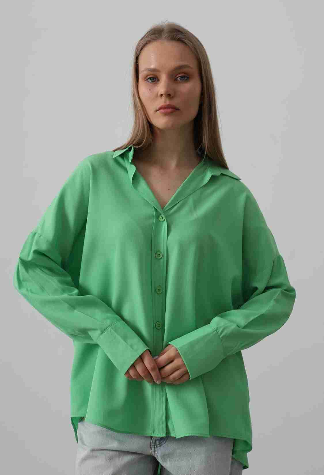 Wide Cuff Detailed Shirt - A. - Brand: Reyon - Women & Kids, Baby Clothes Wholesale - TheBS Women