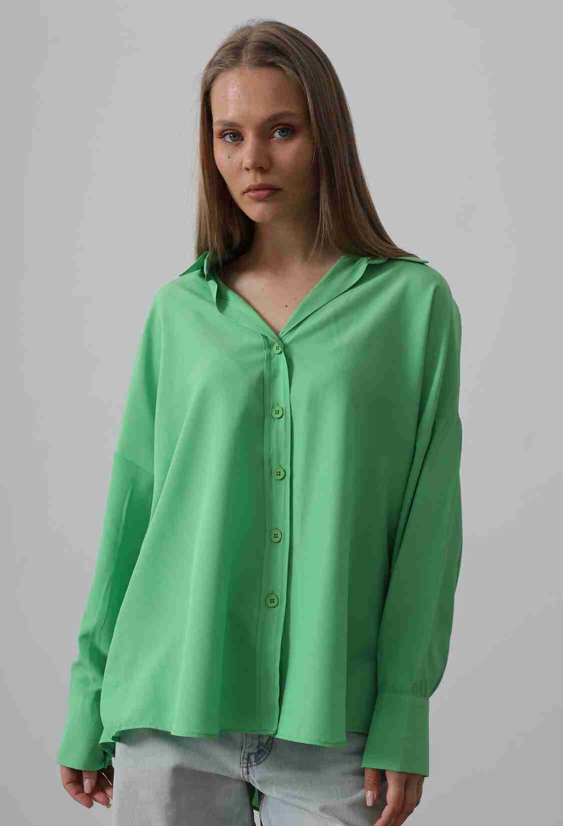 Wide Cuff Detailed Shirt - A. - Brand: Reyon - Women & Kids, Baby Clothes Wholesale - TheBS Women
