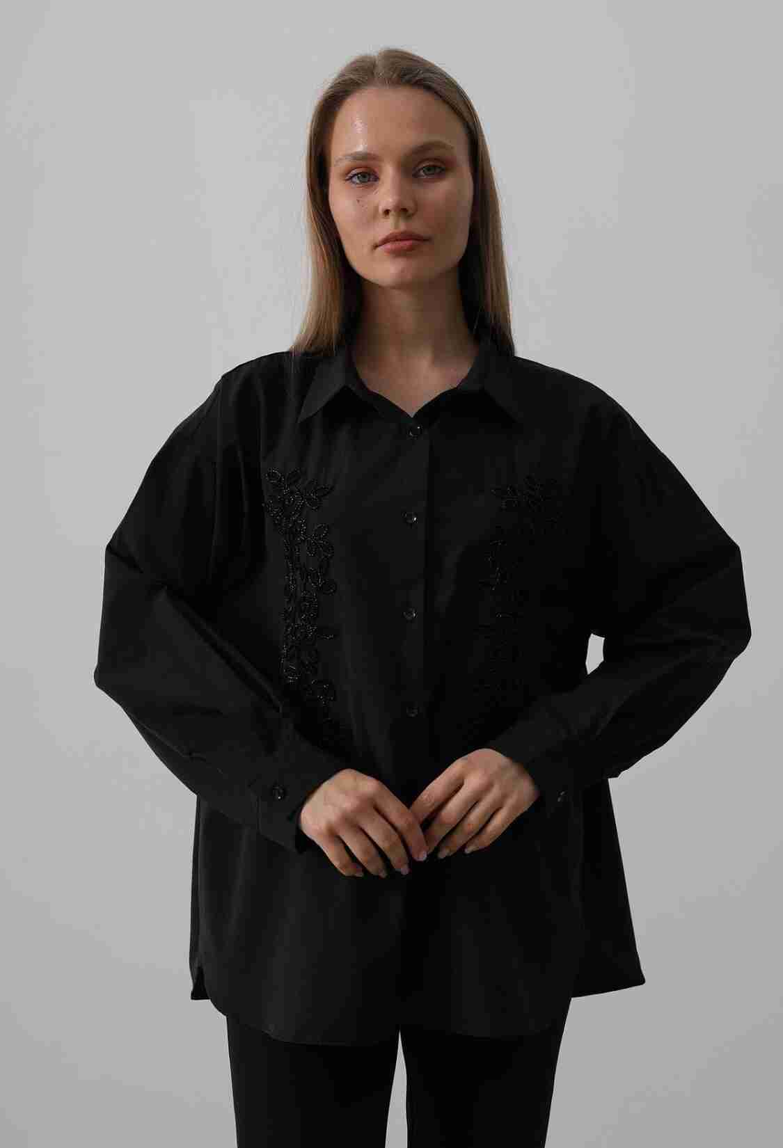 Bead Embroidery Detailed Long Shirt - Brand: Reyon - Women & Kids, Baby Clothes Wholesale - TheBS Women