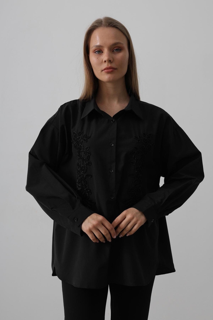 Bead Embroidery Detailed Long Shirt - Brand: Reyon - Women & Kids, Baby Clothes Wholesale - TheBS Women