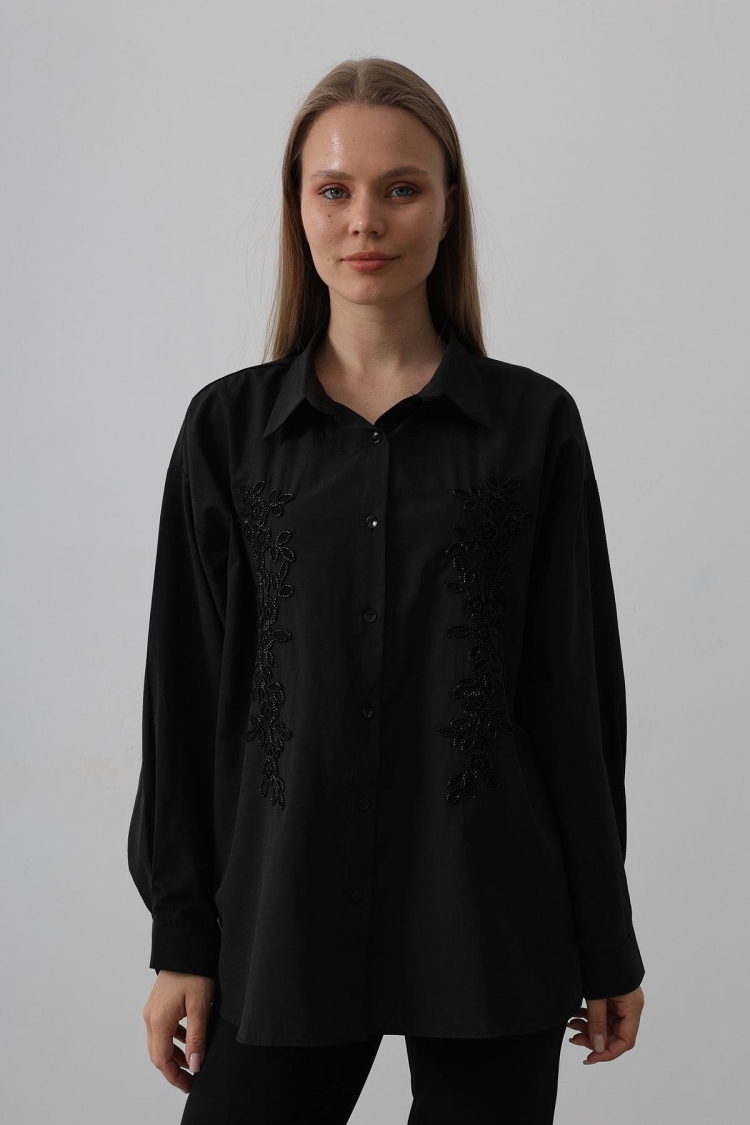 Bead Embroidery Detailed Long Shirt - Brand: Reyon - Women & Kids, Baby Clothes Wholesale - TheBS Women