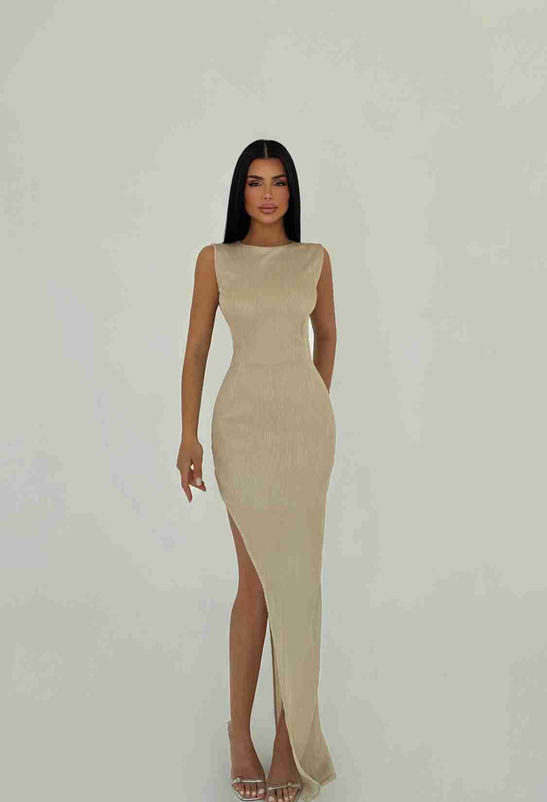 Deep Slit Long Dress - Brand: EYYO ATELIER - Women & Kids, Baby Clothes Wholesale - TheBS Women