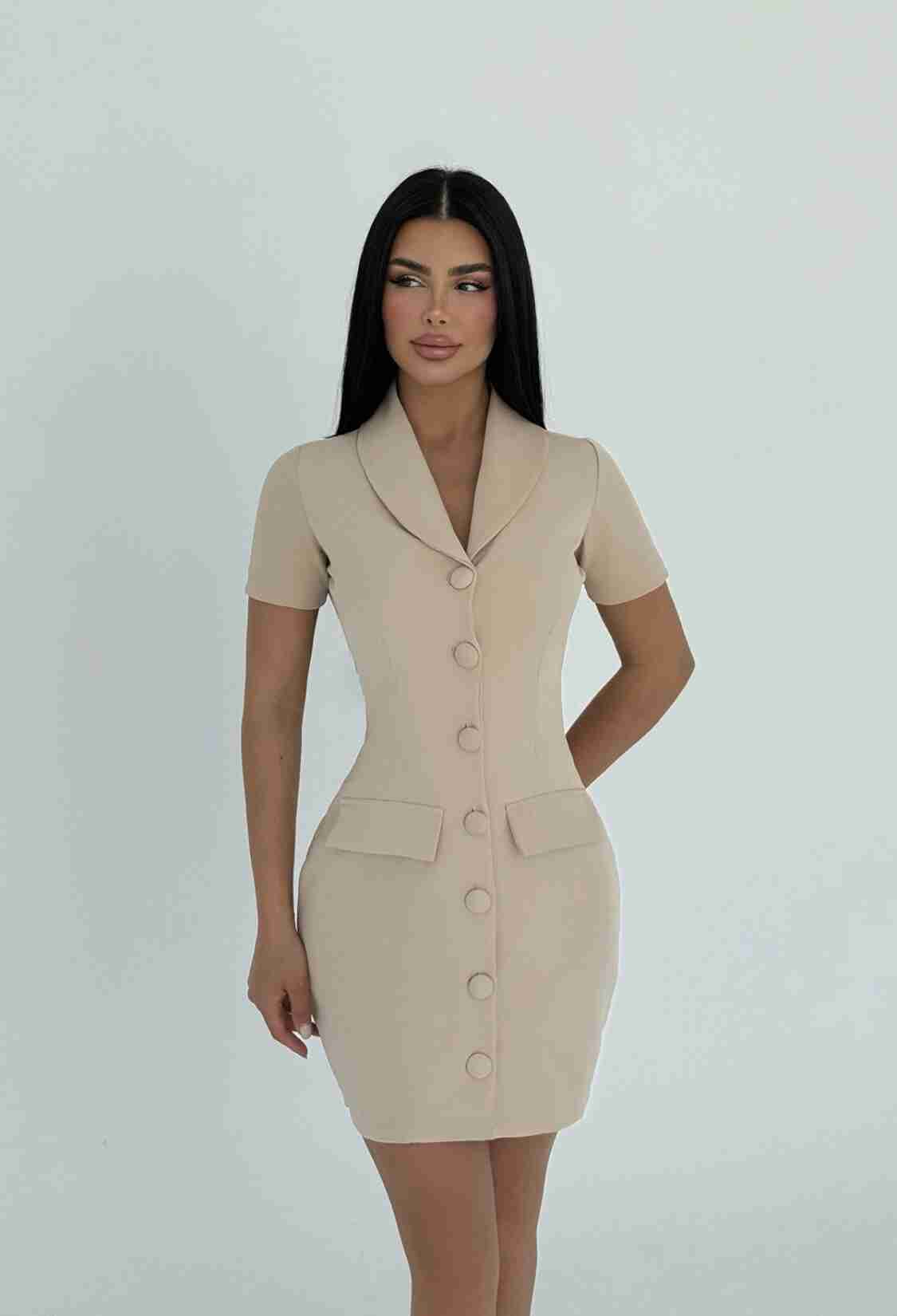 Button Detail Mini Dress - Brand: EYYO ATELIER - Women & Kids, Baby Clothes Wholesale - TheBS Women