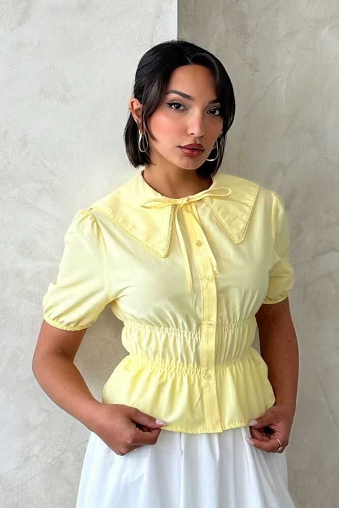 Collar Detailed Ruffle Shirt - Brand: Topshow - Women & Kids, Baby Clothes Wholesale - TheBS Women