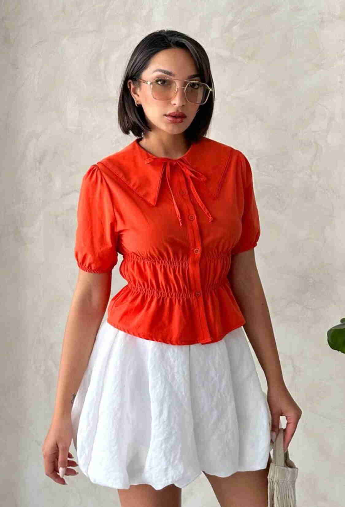 Collar Detailed Ruffle Shirt - Brand: Topshow - Women & Kids, Baby Clothes Wholesale - TheBS Women