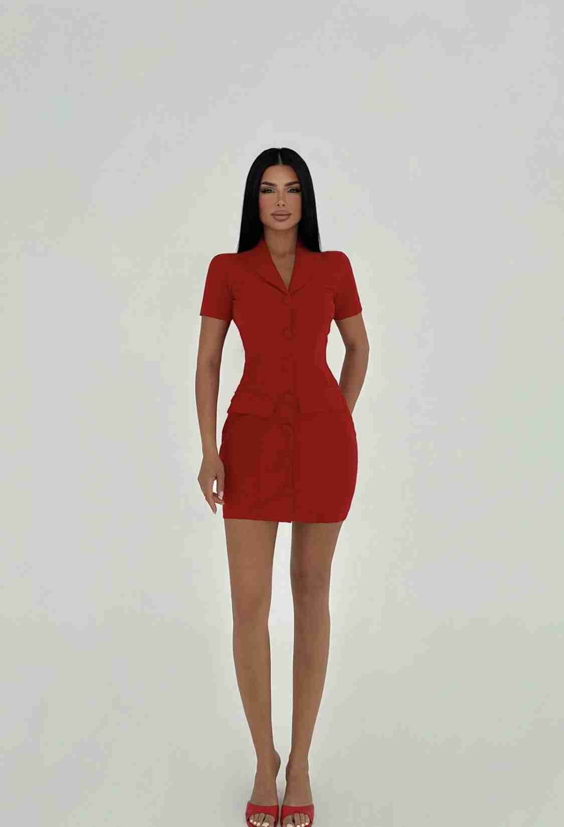 Button Detail Mini Dress - Brand: EYYO ATELIER - Women & Kids, Baby Clothes Wholesale - TheBS Women
