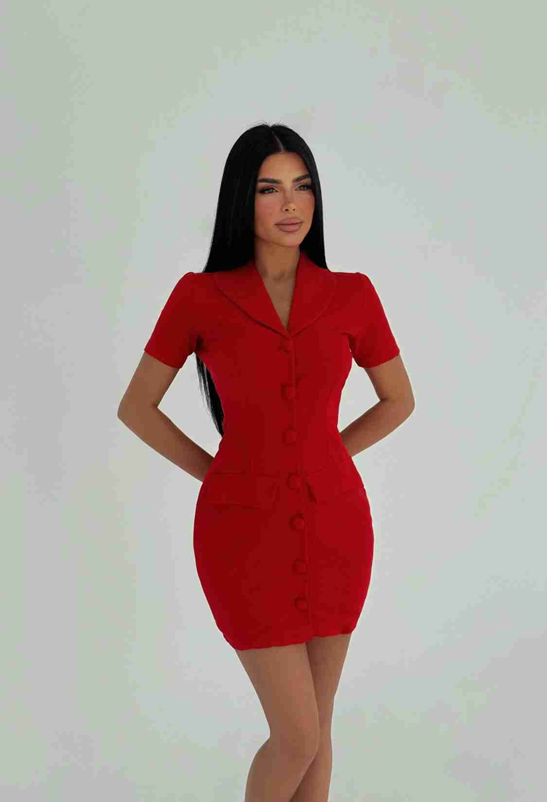 Button Detail Mini Dress - Brand: EYYO ATELIER - Women & Kids, Baby Clothes Wholesale - TheBS Women