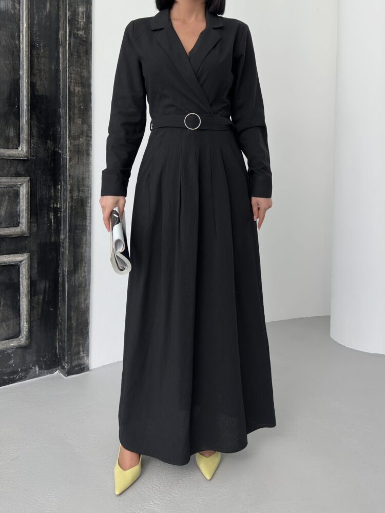 Linen Dress With Belt - Brand: My Fashion - Women & Kids, Baby Clothes Wholesale - TheBS Women