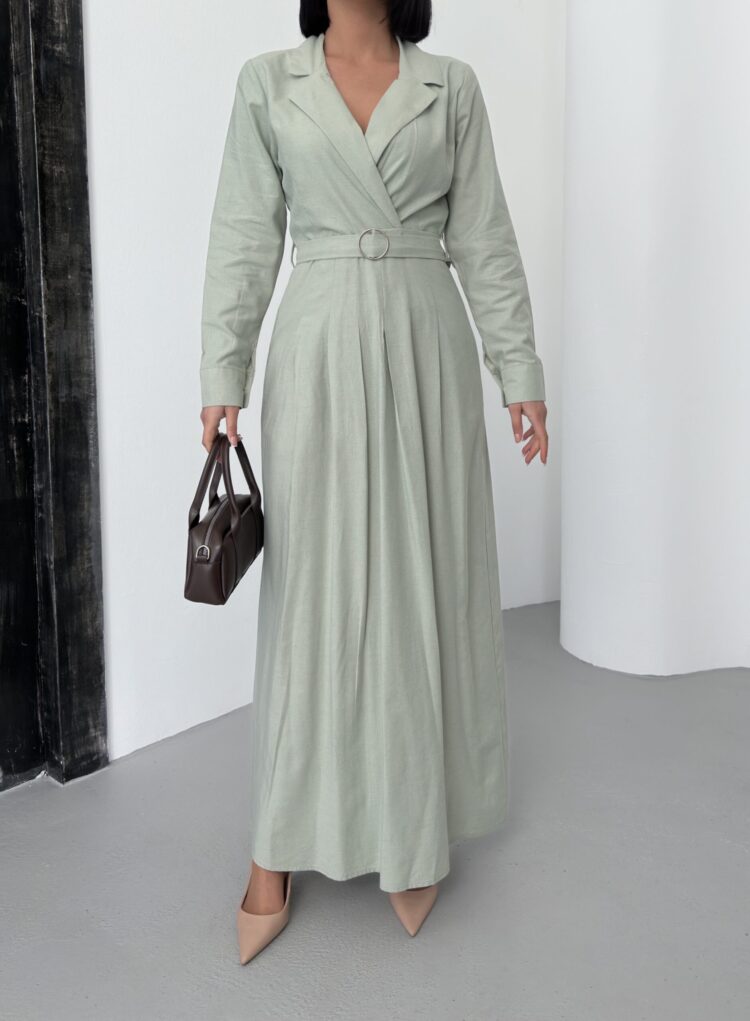 Linen Dress With Belt - Brand: My Fashion - Women & Kids, Baby Clothes Wholesale - TheBS Women