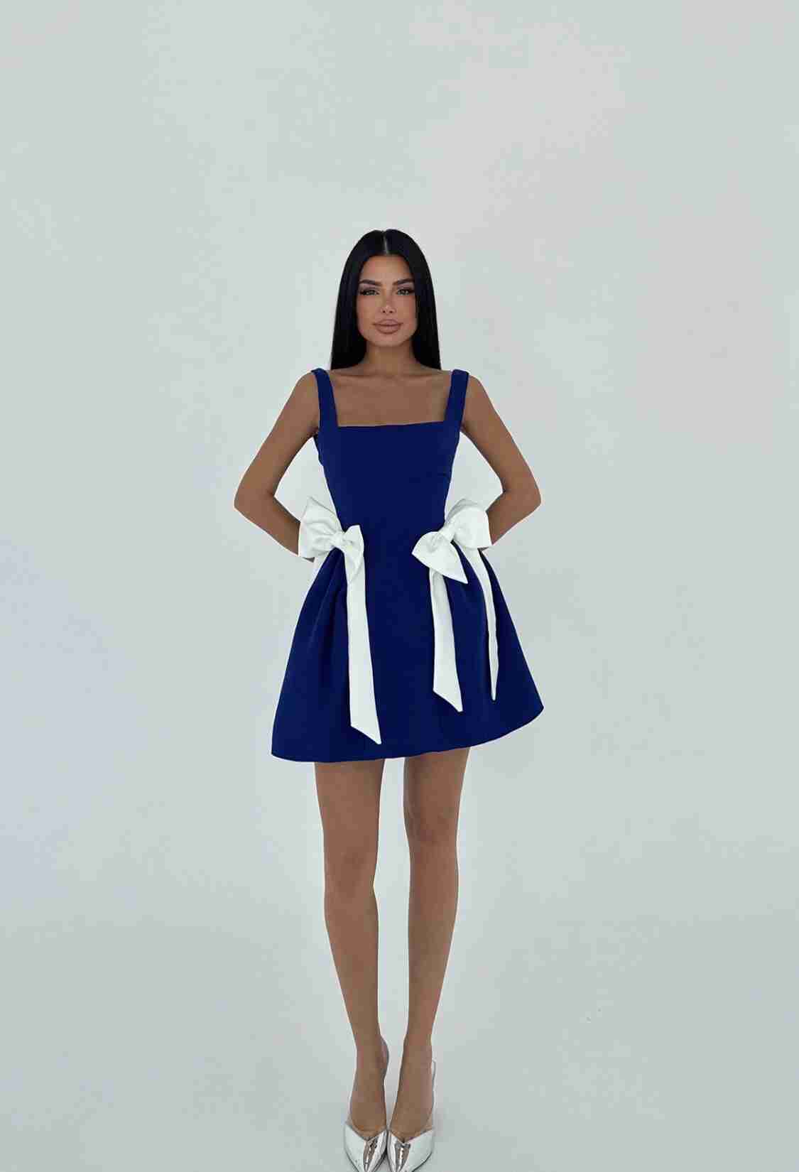 NavyBow Detailed Suspender Dress - Brand: EYYO ATELIER - Women & Kids, Baby Clothes Wholesale - TheBS Women
