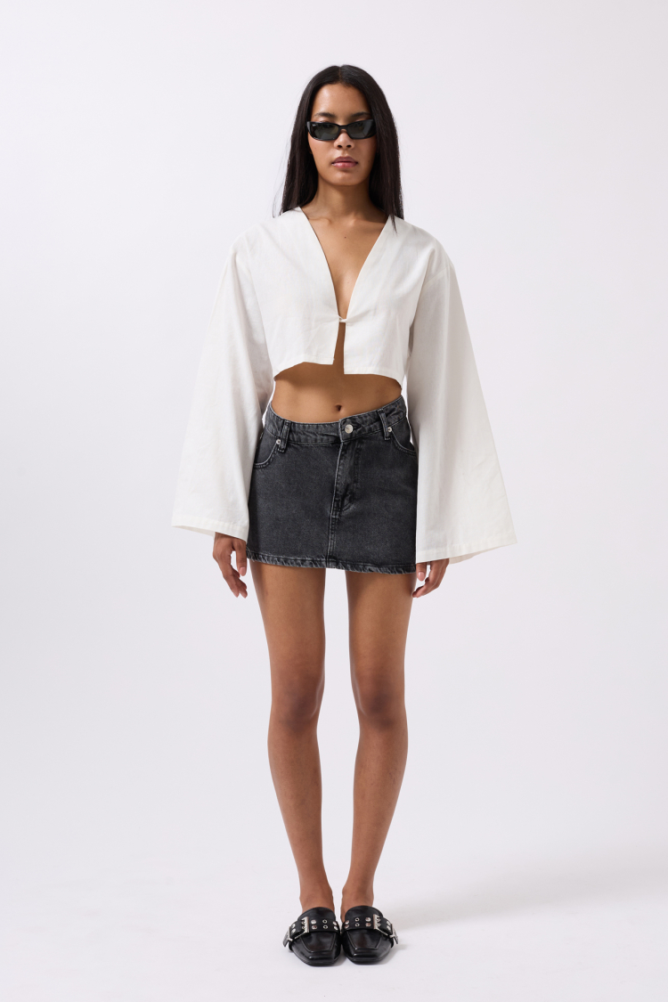 Asymmetric Waist Denim Mini Skirt - Brand: Black Fashion - Women & Kids, Baby Clothes Wholesale - TheBS Women
